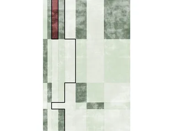 FACE RELOADED GREEN - Custom handmade Bamboo silk rug with geometric shapes by Sirecom Tappeti - view 2